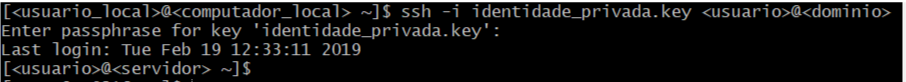 SSHUsandoChavePrivadaOrigemLinux